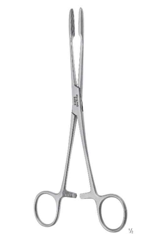 Зажими, хірургічні, "Gross-Maier", для губок та пов'язок, прямі, з кремальєрою, зубчаста щелепа, загальна довжина 260 мм. FEHLING INSTRUMENTS GmbH & Co. KG